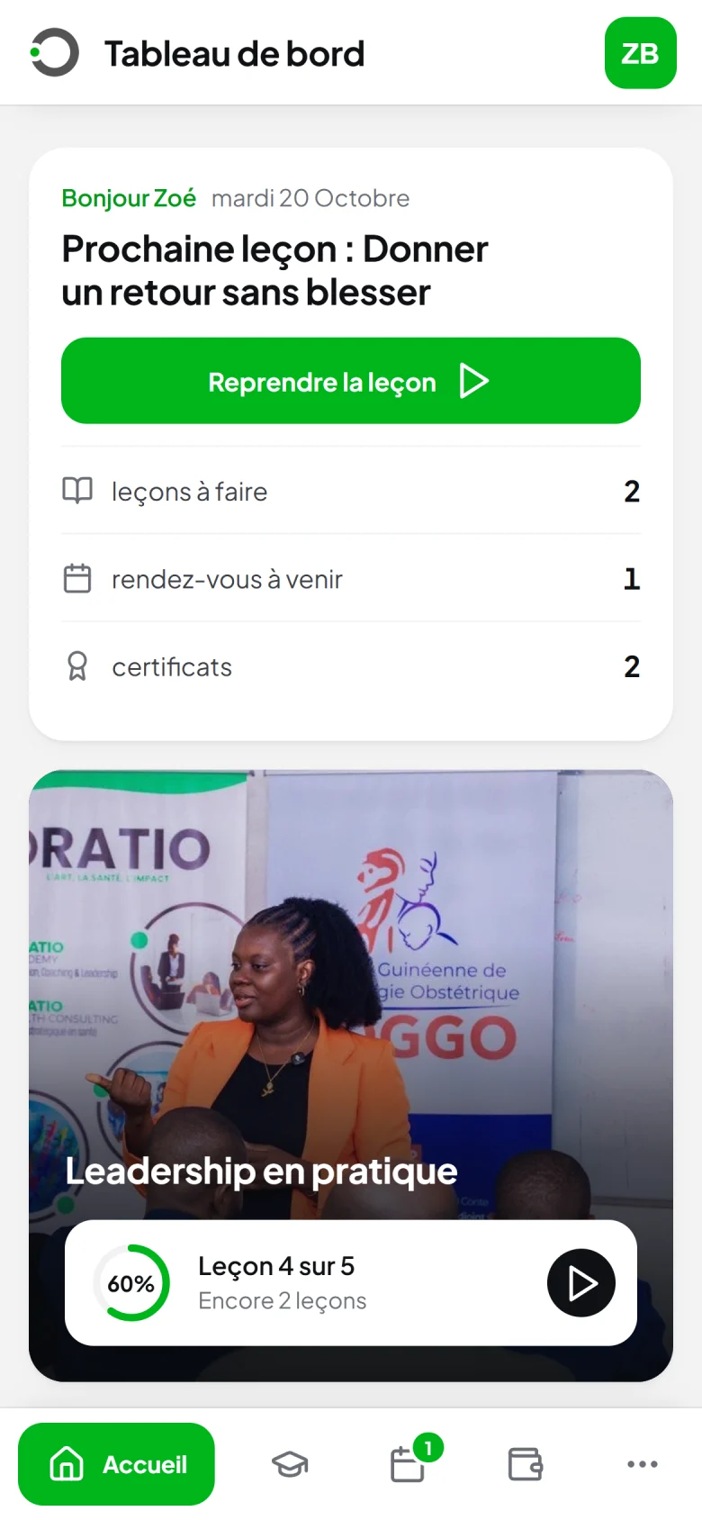 Tableau de bord sur téléphone
